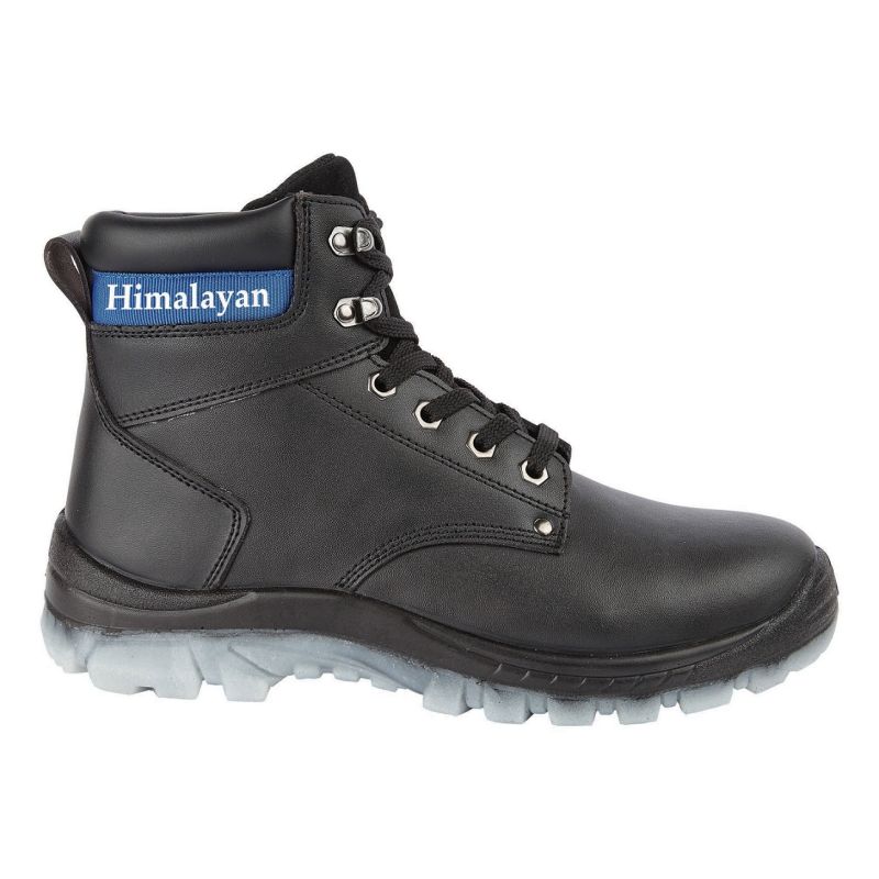 Himalayan Black Leather Upper Safety Ankle Boot with Steel Toe Cap and Midsole: 2600