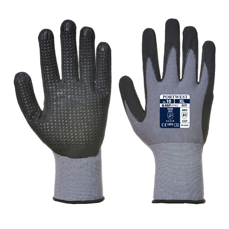 Portwest Dermiflex Plus Grip PU/Nitrile Foam Glove: A351