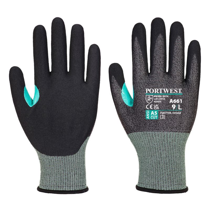 Portwest CS VHR18 Nitrile Foam Cut E Glove: A661