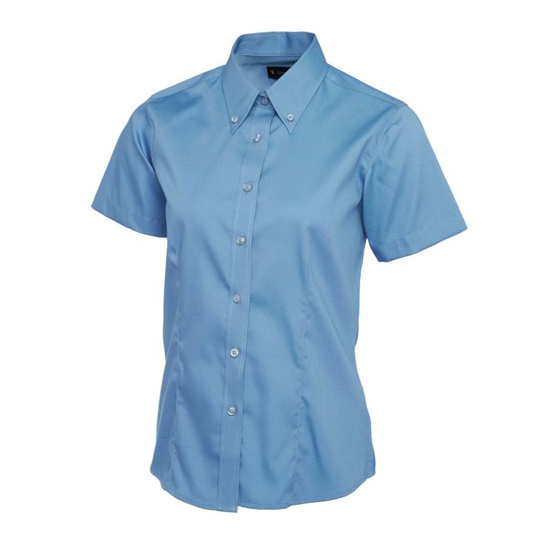 Uneek Ladies Pinpoint Oxford Half Sleeve Shirt: UC704