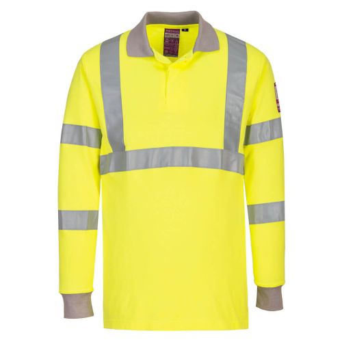 FR77 - Flame Retardant Anti static High Vis Yellow Polo Shirt
