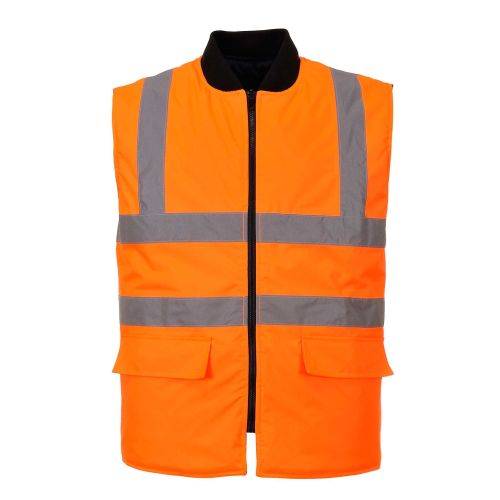 S469 - High Vis Lined Bodywarmer Reversible