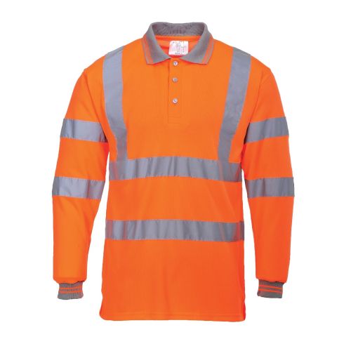 S277 - Hi-Vis Long Sleeved Polo Shirt