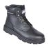 Himalayan Black Leather Safety Ankle Boot With Steel Midsole And Toecap: 1120 