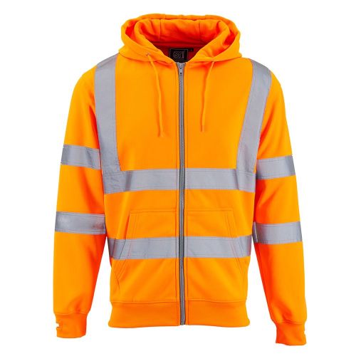 319 - Hi Vis Zipped Hooded Sweatshirt