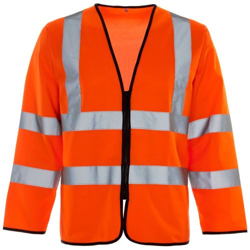 3264 - High Vis Yellow Long Sleeve Zip Front Vest