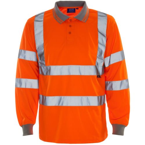 35E - Supertouch High Vis Bird Eye Long Sleeve Polo Shirt