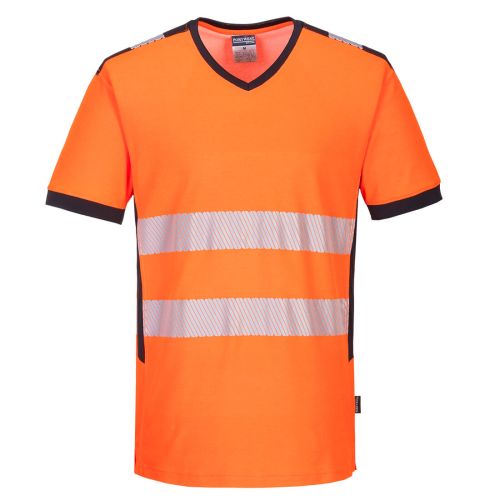 PW310 - PW3 Hi-Vis V-Neck Mesh Insert T-Shirt S/S