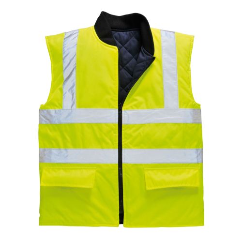 S469 - High Vis Lined Bodywarmer Reversible