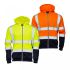 3188 - Hi Vis 2 Tone Hooded Zipped Sweatshirt