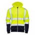 3188 - Hi Vis 2 Tone Hooded Zipped Sweatshirt