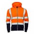 3188 - Hi Vis 2 Tone Hooded Zipped Sweatshirt