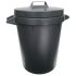 BM199 - Heavy Duty Black Plastic Refuse Bin with Lid