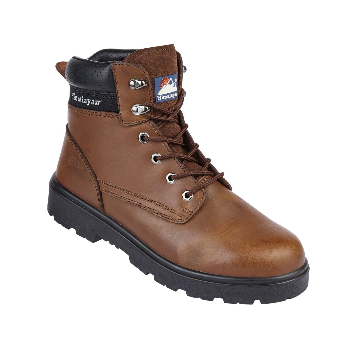 1121 - Himalayan Brown Leather Safety Ankle Boot With Steel Midsole And Toecap