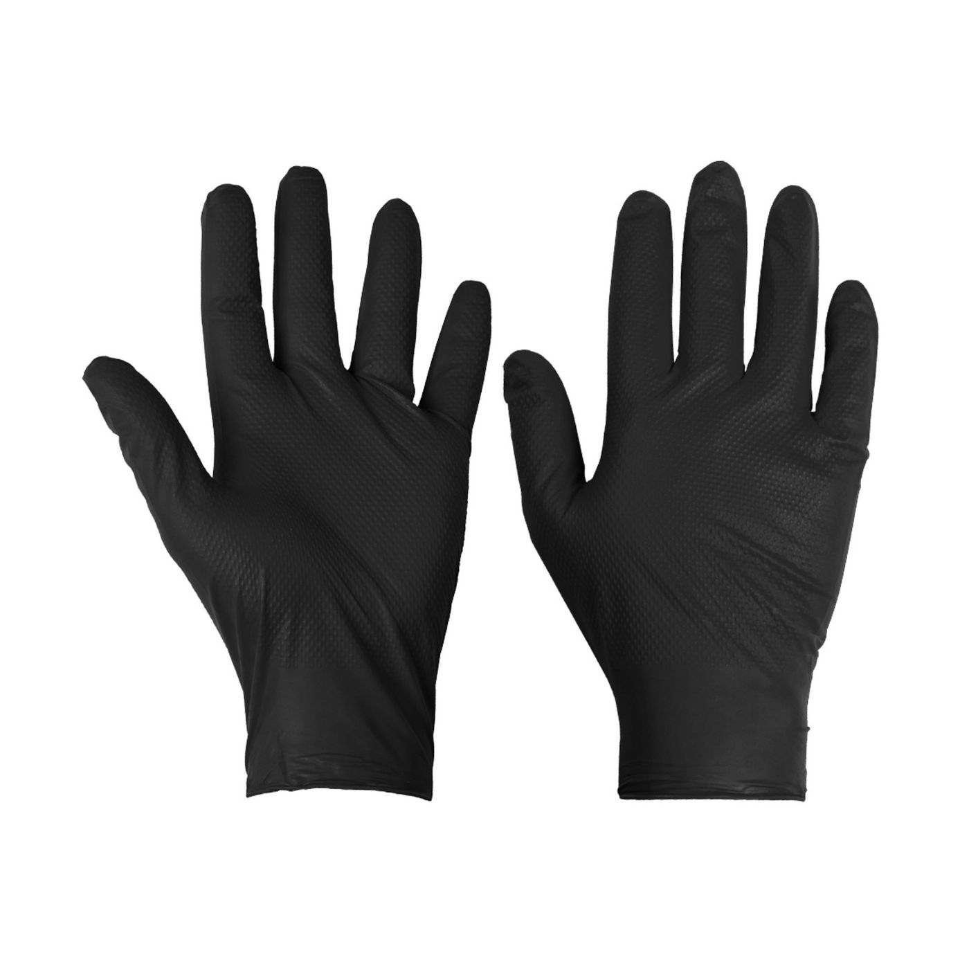 1277 - Supertouch Black Disposable Nitrile Diamond Grip Gloves (1000)
