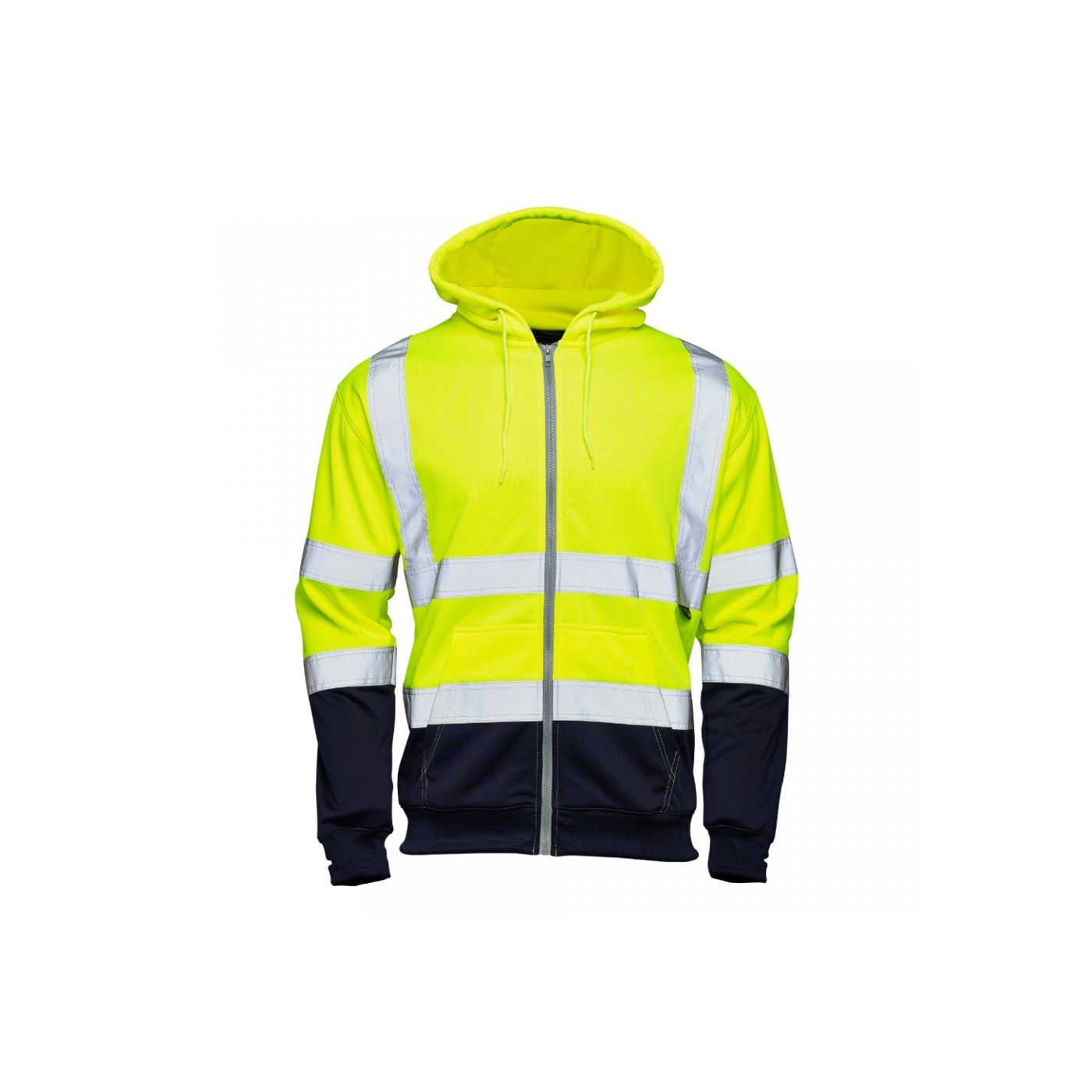 3188 - Hi Vis 2 Tone Hooded Zipped Sweatshirt