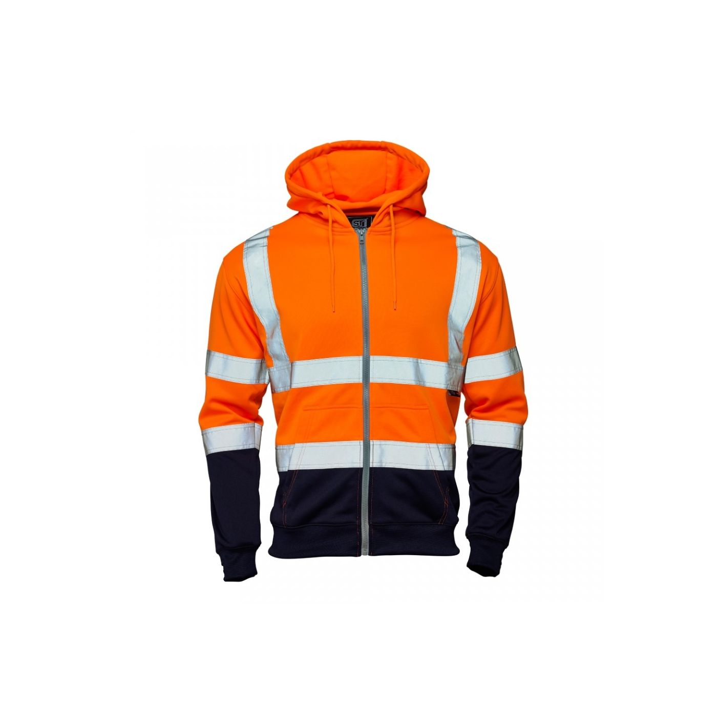 3188 - Hi Vis 2 Tone Hooded Zipped Sweatshirt