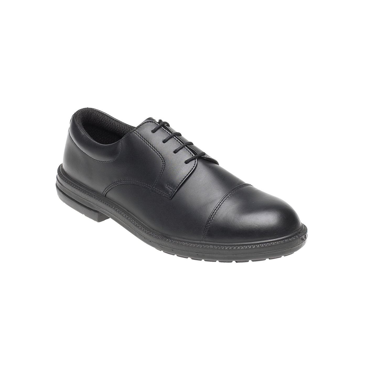 910 - Toesavers Black Leather Formal Safety Shoe