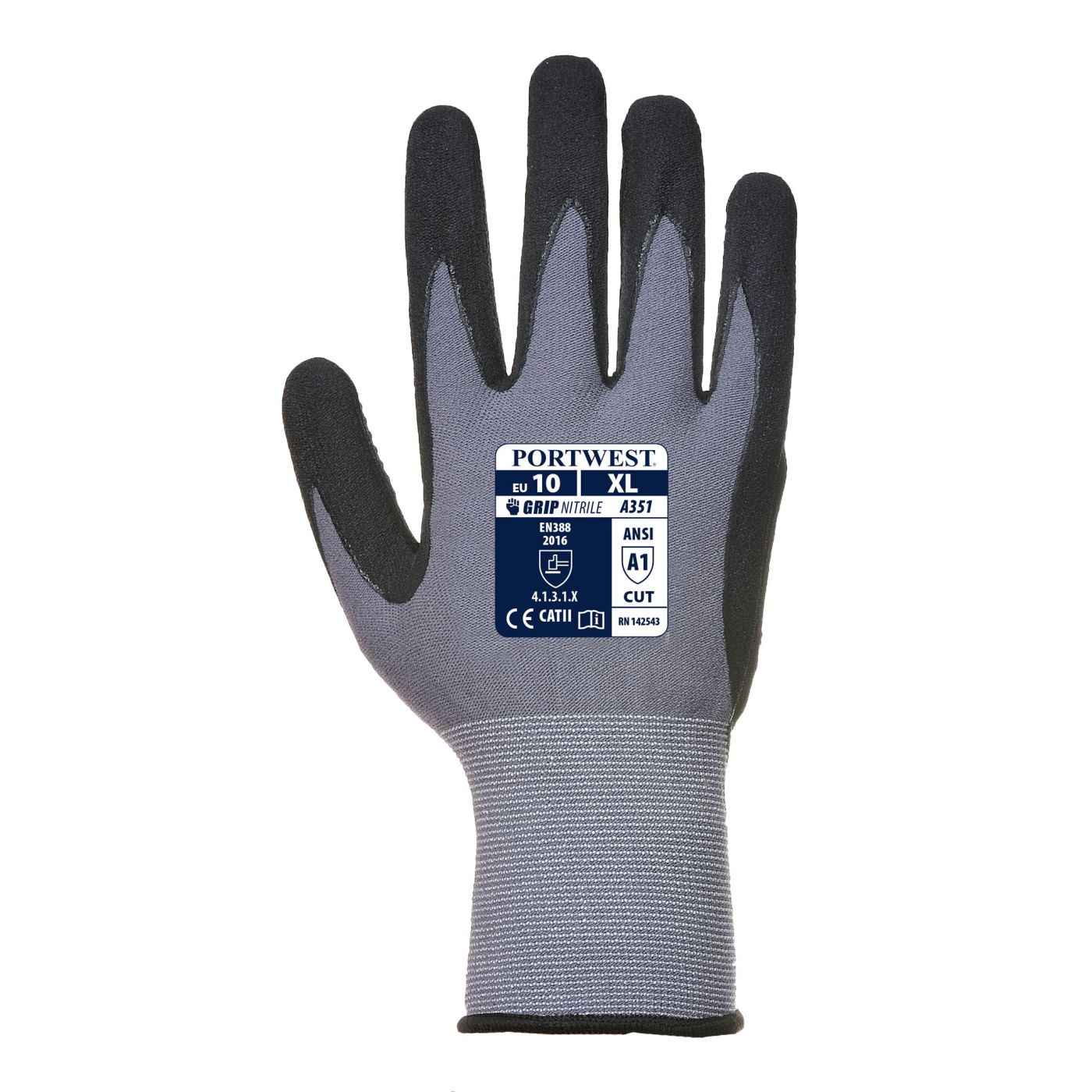 A351 - Dermiflex Plus Grip PU/Nitrile Foam Glove