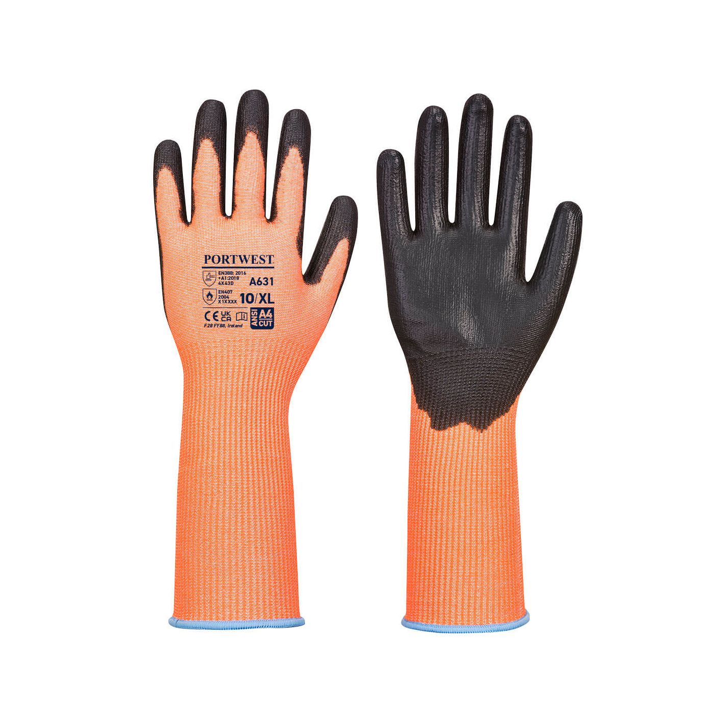 A631 - Portwest Vis-Tex Cut D Glove Long Cuff