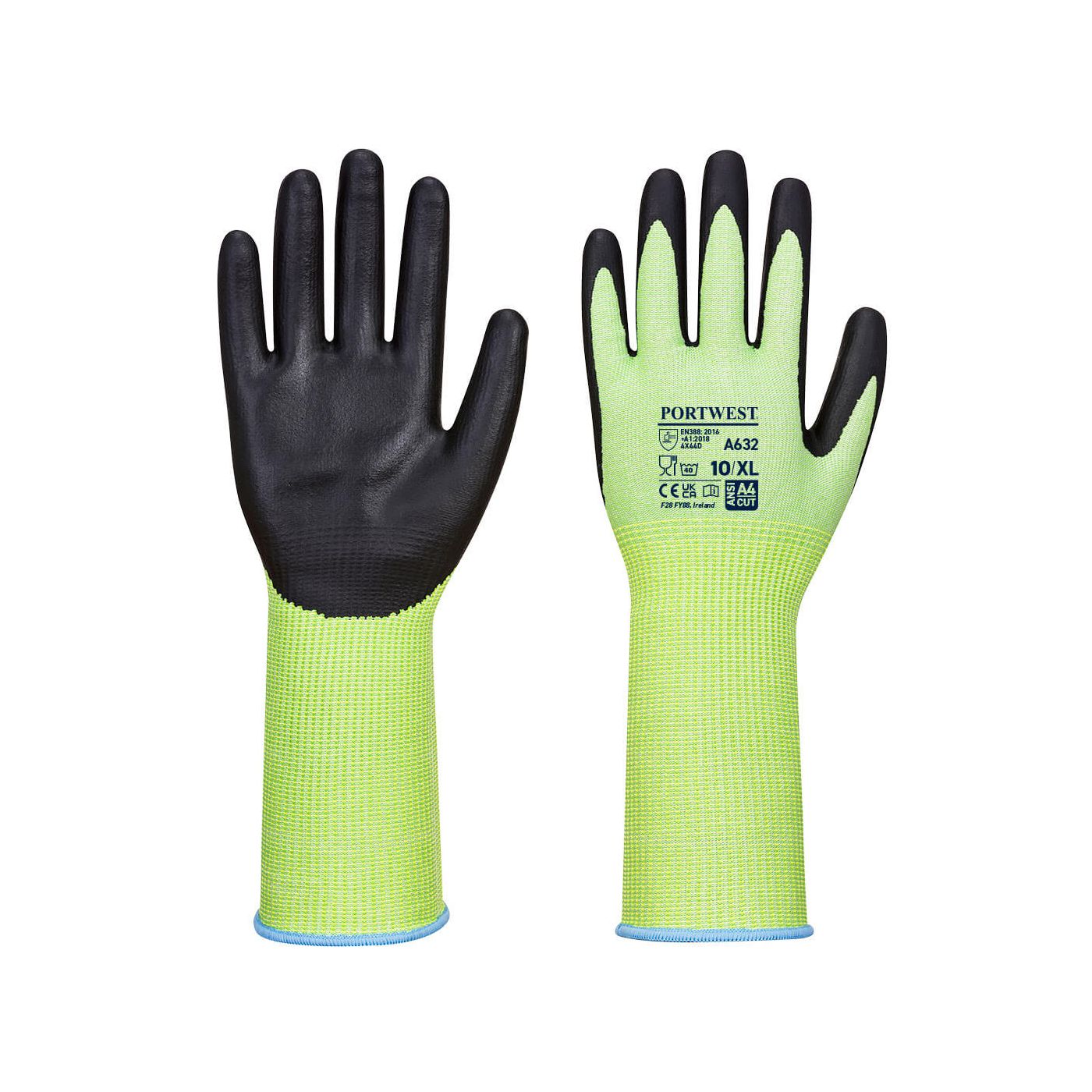 A632 - Portwest Green Cut Glove Long Cuff