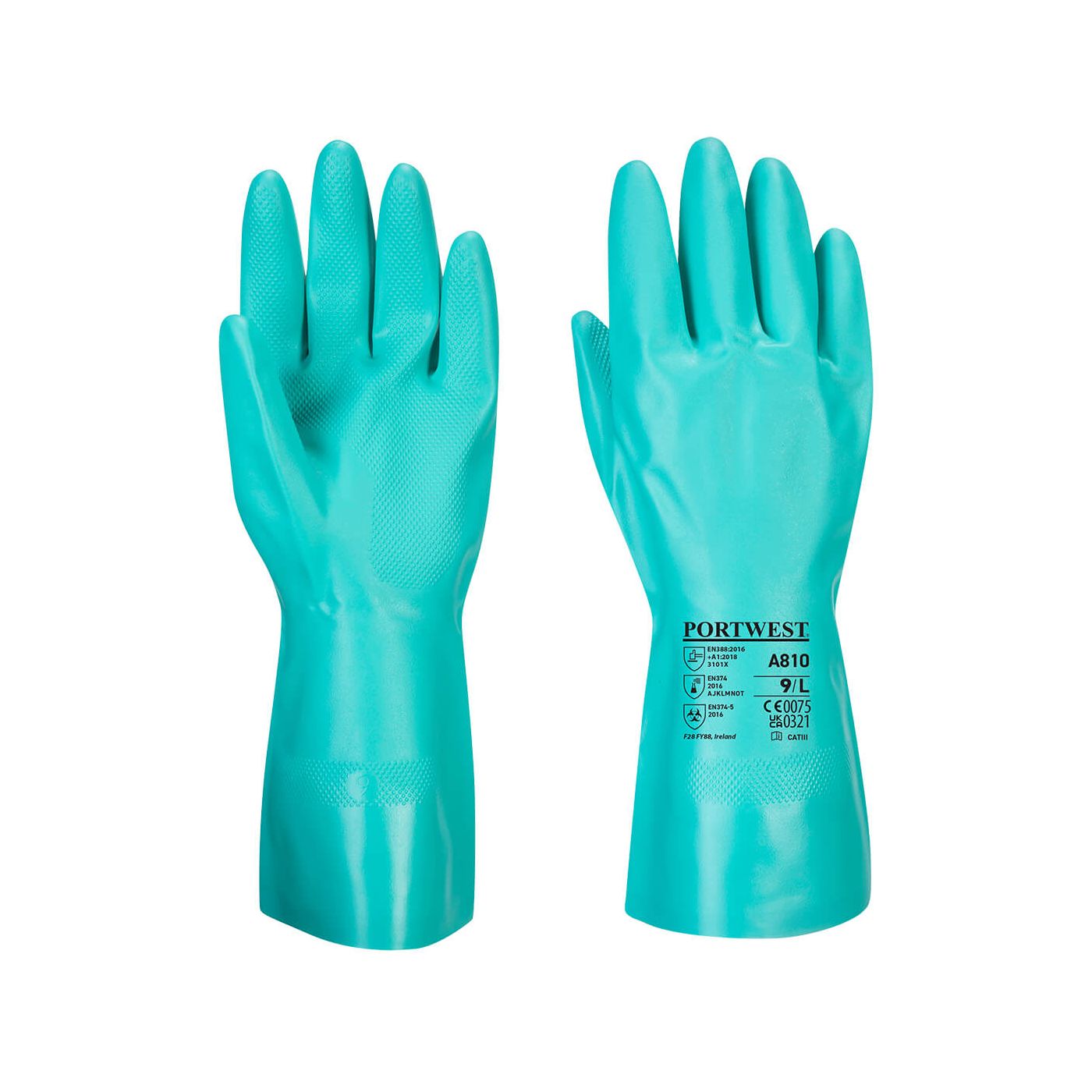 A810 - Nitrosafe Nitrile Chemical Flock Lined Glove