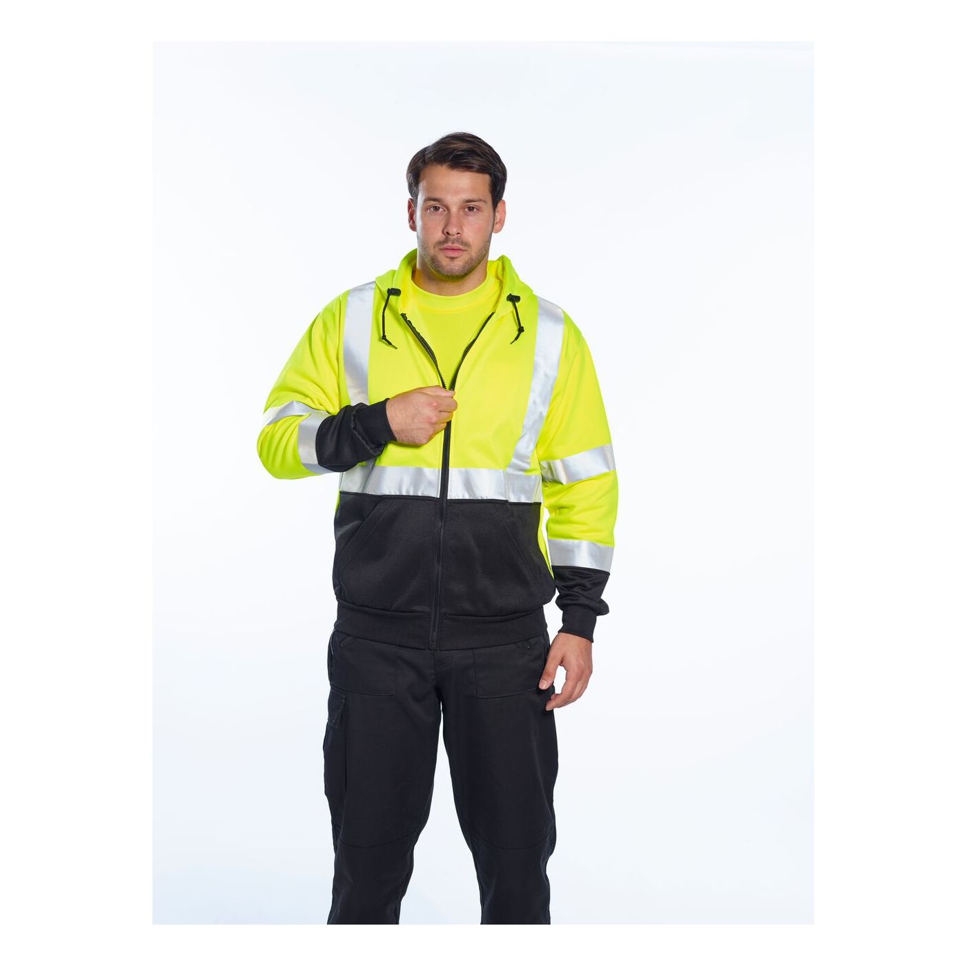 B315 - Hi-Vis Two-Tone Zipped Hoodie