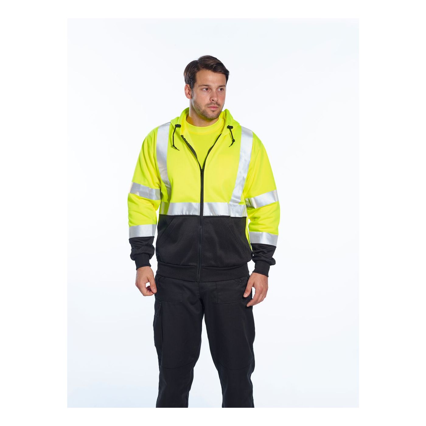 B315 - Hi-Vis Two-Tone Zipped Hoodie