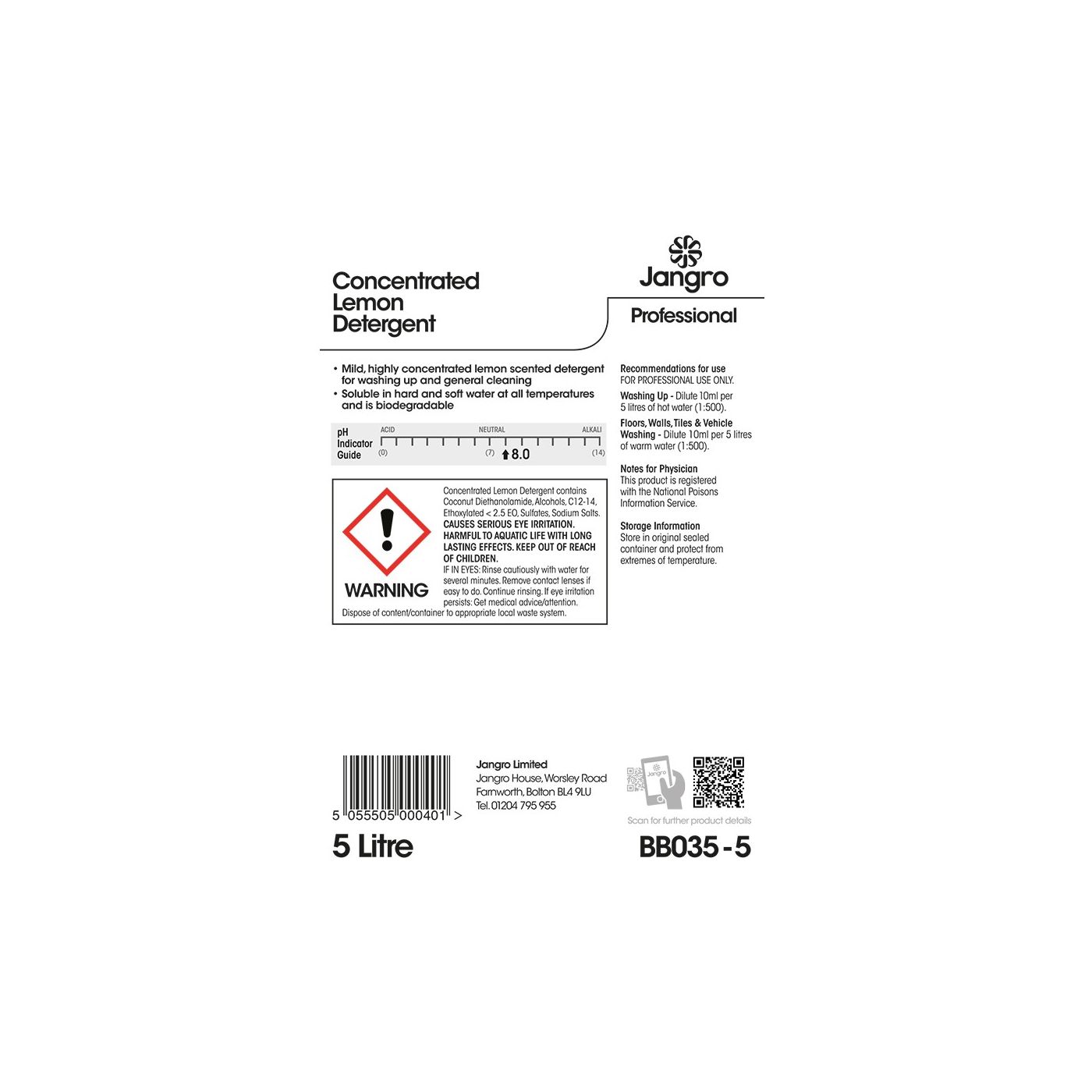 BB035-5 - Washing up Detergent Concentrated