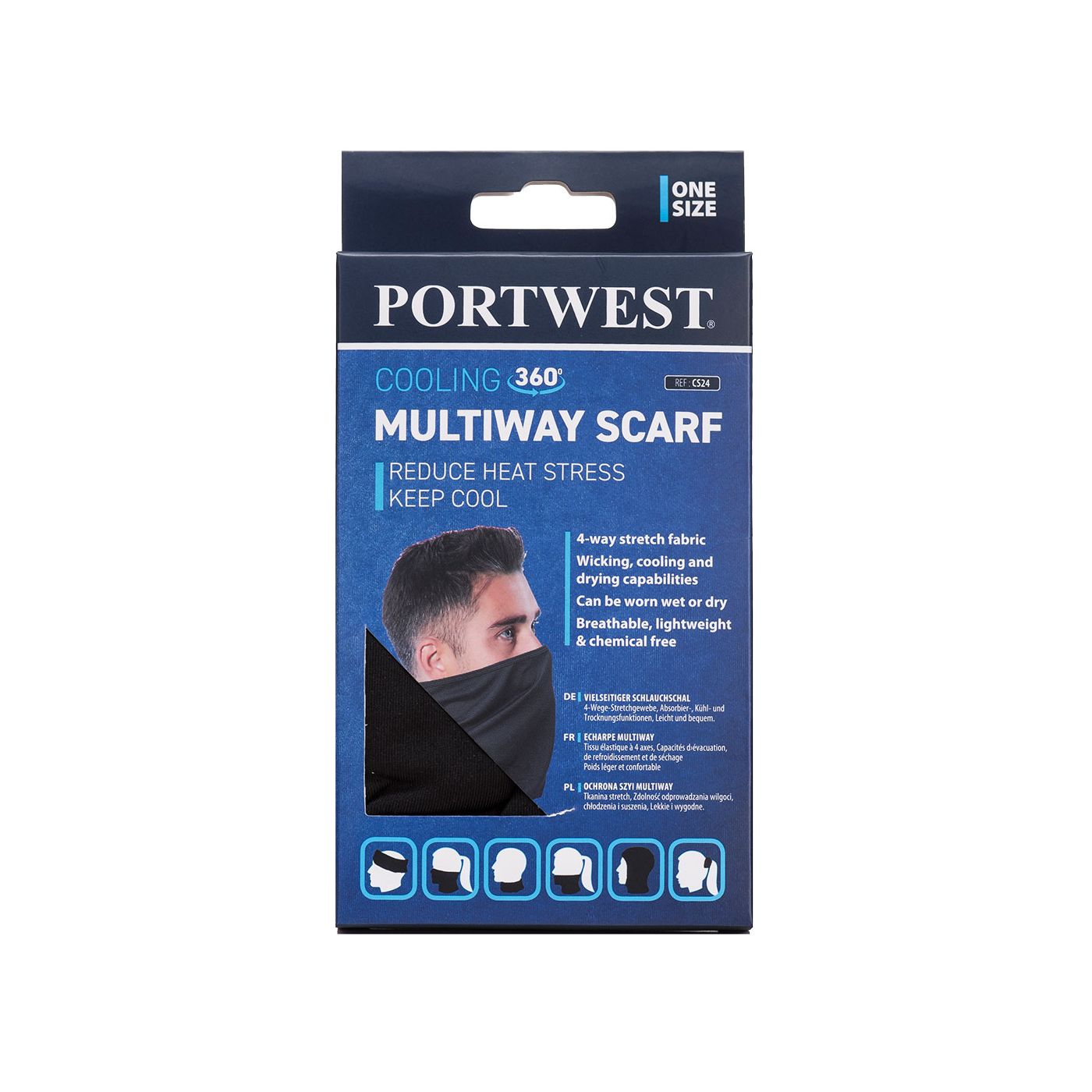 CS24 - Cooling Multiway Snood Scarf Black
