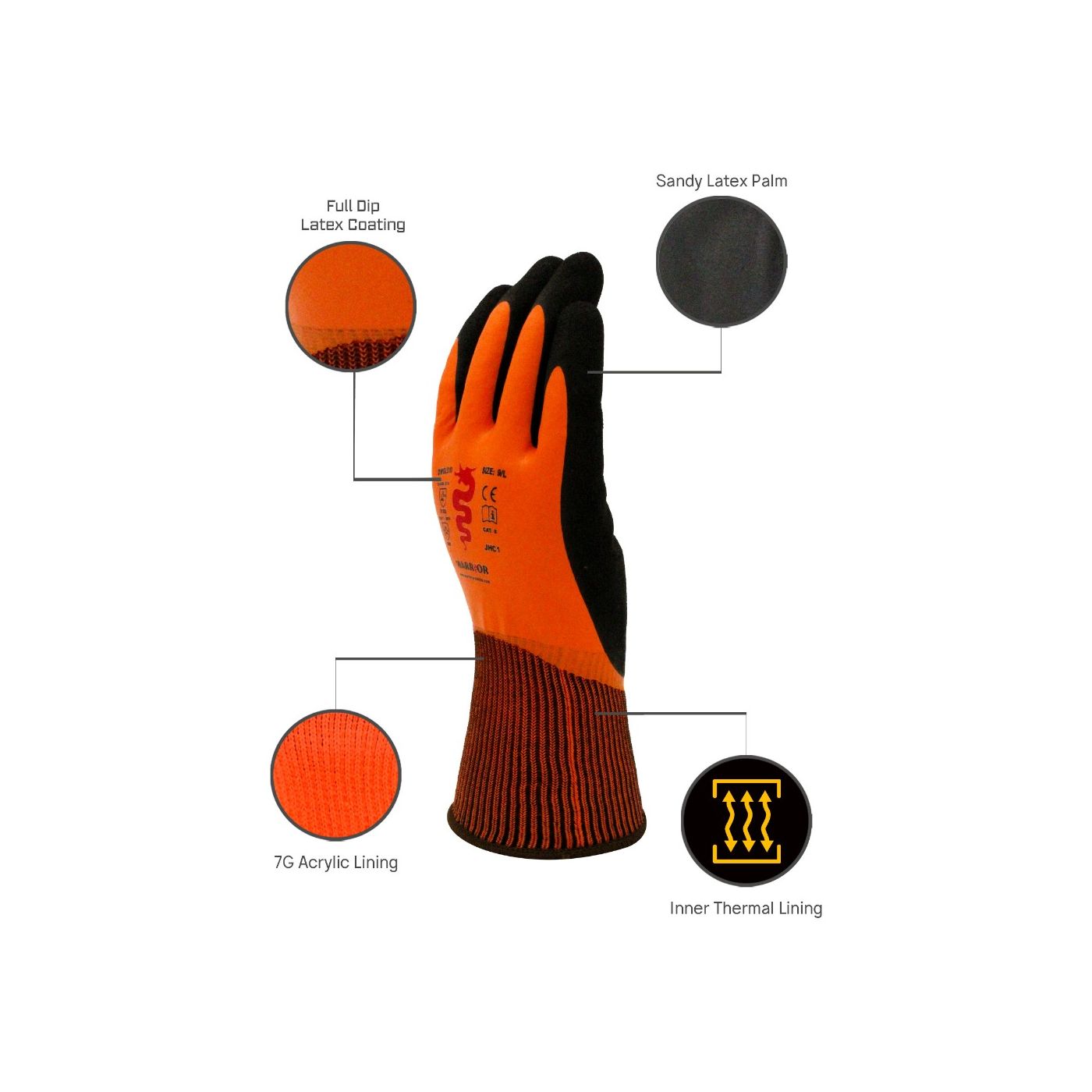 GL010 - Double Dipped Thermal Latex Gloves 