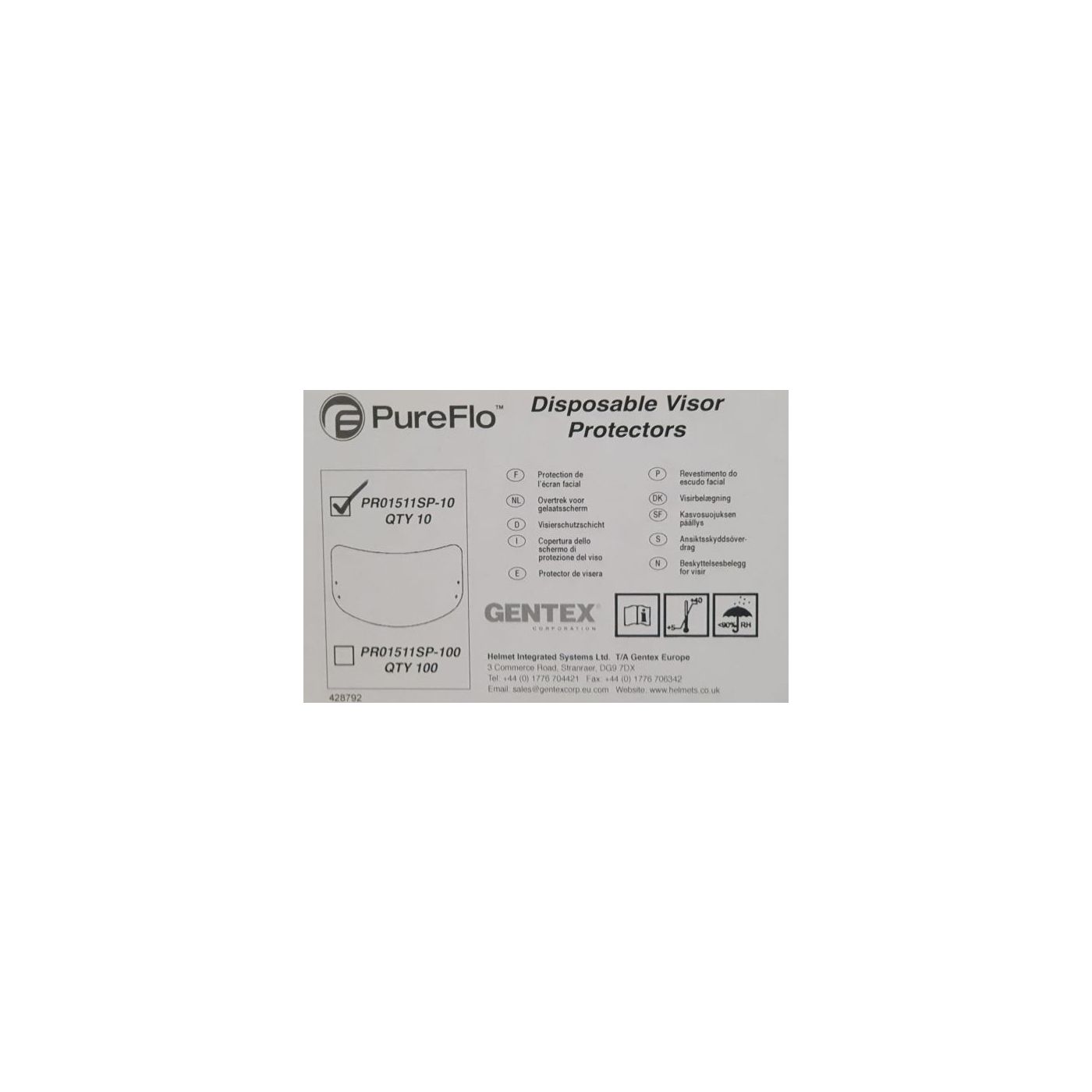 PR01511SP-10 - Pureflo Visor Protector (10)