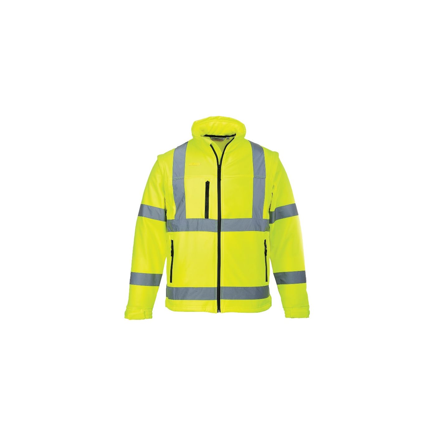 S428 - High Vis Soft shell Jacket (Detachable Sleeves)