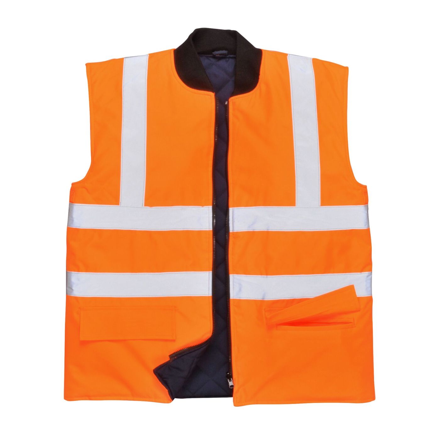 S469 - High Vis Lined Bodywarmer Reversible