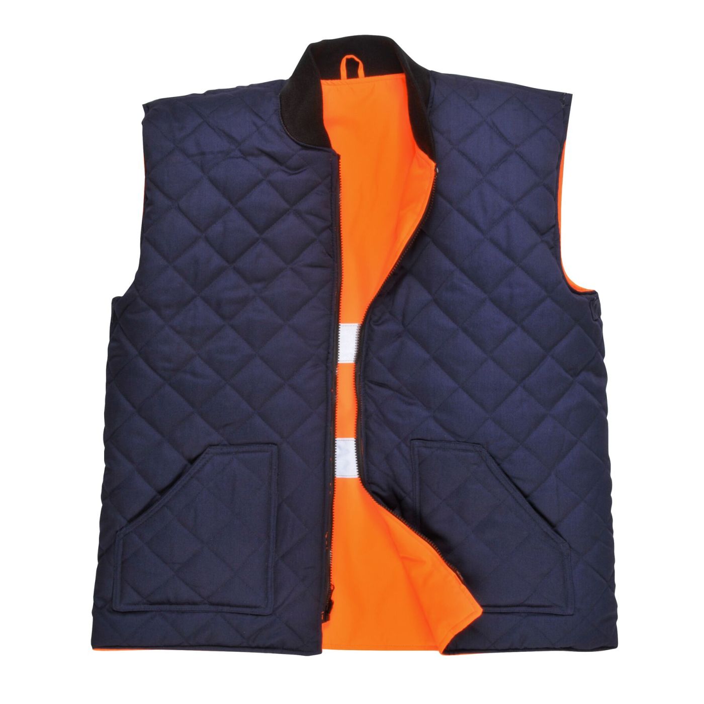 S469 - High Vis Lined Bodywarmer Reversible