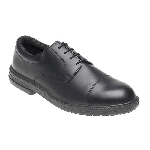 910 - Toesavers Black Leather Formal Safety Shoe
